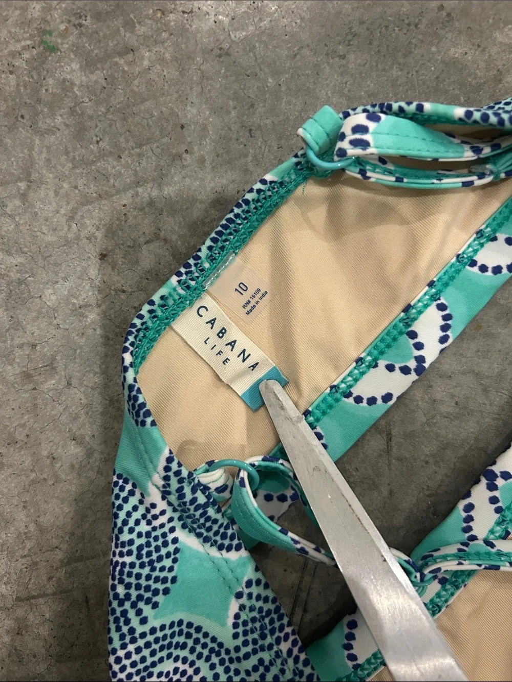 Cabana Life Girls Blue & Teal Patterned Swim Bikini Tops